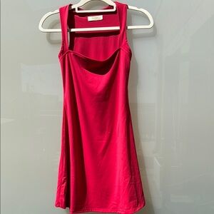 Red athleisure dress